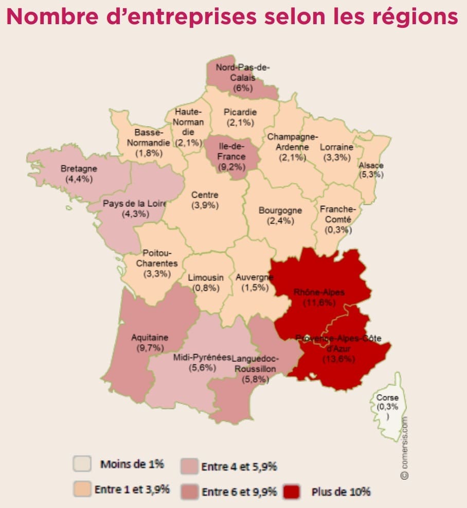 Branche 2020 Nombres dentreprises selon les regions - UNPDM