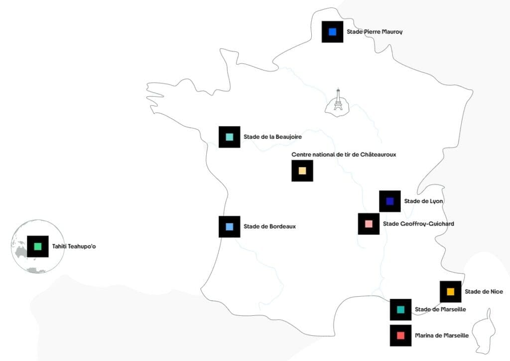 Lieux competition JO 2024 - UNPDM